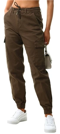 Only Wren / Taupe Carlton - Gigi Reg Waist Cargo Trousers