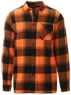 Threadbare Orange Check Long Sleeve Shirt