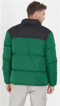 Brave Soul Night Green / Black Colour Block Pattern Padded Jacket -Jack & Jones Store 26998 2