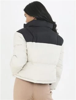 Brave Soul Stone / Black Colour Block Puffer Jacket -Jack & Jones Store 27024 3