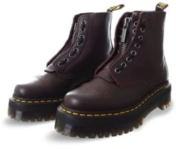 Dr. Martens Dr Martens Burgundy Milled Nappa Sinclair Leather Platform Boots
