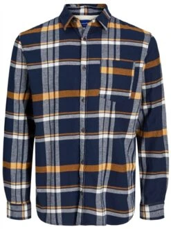 Jack & Jones Navy Rowen Junior Check Comfort Shirt
