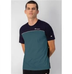 Champion Navy / Teal Colour Block Cotton T-Shirt -Jack & Jones Store 27051 3