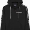 Champion Black Jacquard Tape Fleece Hoodie