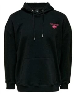 Only & Sons Black / Black Regular Fit Hoodie Sweatshirt