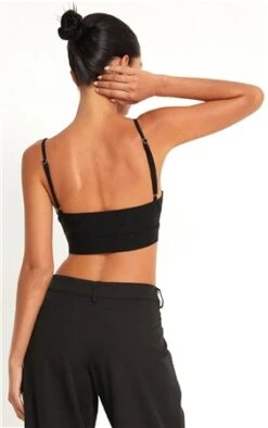 Motel Black Elenia Buckle Detail Crop Top -Jack & Jones Store 27124 3