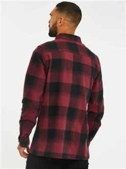 Threadbare Dark Cherry Check Long Sleeve Cortona Shirt -Jack & Jones Store 27135 2