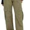 Only Green / Aloe Hope Straight Fit High Waist Cargo Trousers