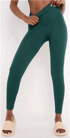 Missy Empire Bottle Green Cyndi Seamless Ribbed High Waisted Leggings