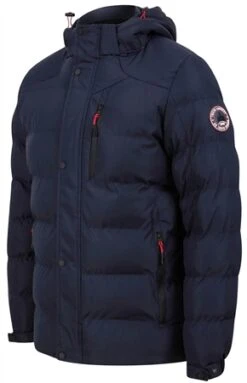 Tokyo Laundry Sky Captain Navy Yorkshire Quilted Puffer Coat With Hood -Jack & Jones Store 27202 2