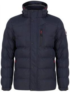 Tokyo Laundry Sky Captain Navy Yorkshire Quilted Puffer Coat With Hood