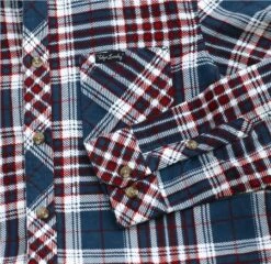 Tokyo Laundry Ensign Blue Acadian Checked Cotton Flannel Shirt -Jack & Jones Store 27219 2