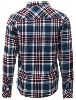 Tokyo Laundry Ensign Blue Acadian Checked Cotton Flannel Shirt -Jack & Jones Store 27219 3