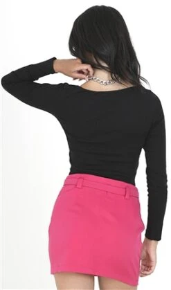 Brave Soul Pink Belt Detail Slim Fit Tailored Mini Skirt -Jack & Jones Store 27224 3