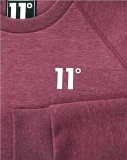 11 Degrees Burgundy Marl Core Crew Sweatshirt -Jack & Jones Store 27233 2