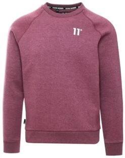 11 Degrees Burgundy Marl Core Crew Sweatshirt