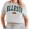 Ellesse Grey Marl Mondo Crop T-Shirt