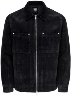 Only & Sons Black Time Life Corduroy Overshirt
