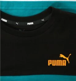 Puma Deep Aqua / Black Junior Colourblock Tee -Jack & Jones Store 27382 2