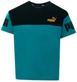 Puma Deep Aqua / Black Junior Colourblock Tee