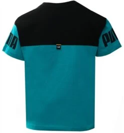 Puma Deep Aqua / Black Junior Colourblock Tee -Jack & Jones Store 27382 3