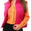 Brave Soul Pink Zip Through Padded Puffer Gilet