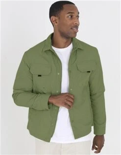 Brave Soul Green Lightweight Patch Pocket Details Shacket -Jack & Jones Store 27451 3
