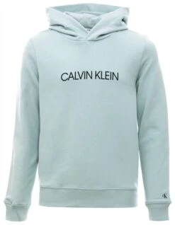 Calvin Klein Muted Aqua Junior Organic Cotton Logo Hoodie