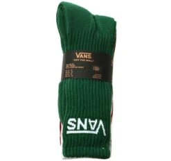 Vans Green / Grey / Red Classic Crew Socks (3 Pairs) -Jack & Jones Store 27460 3