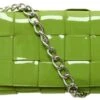 Public Desire Green The Mayan Weave Silver Chain Detail Shoulder Bag