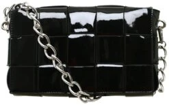 Public Desire Black The Mayan Weave Silver Chain Detail Shoulder Bag