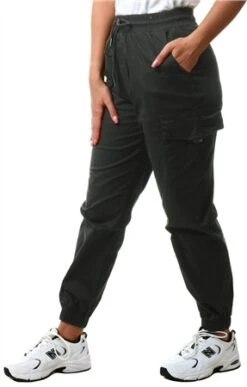 Brave Soul Black High Waist Cargo Trousers
