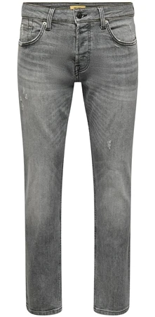 Only & Sons Grey / Grey Denim Weft Reg Grey Destroy 4287 Jeans