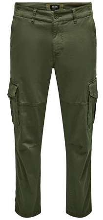 Only & Sons Green / Olive Night Dean Life Tap Cargo 0032 Pant Noos