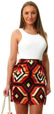 Vila Winetasting / Graphic Sofie High-Waist Mini Skirt