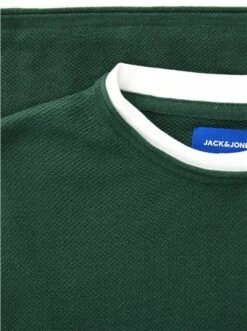 Jack & Jones Trekking Green / Green Winn Knit Crew Neck Pullover -Jack & Jones Store 27597 2