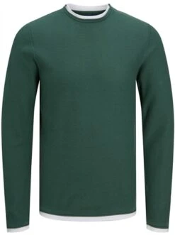 Jack & Jones Trekking Green / Green Winn Knit Crew Neck Pullover