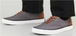 Jack & Jones Grey / Chambray Grey Curtis Casual Canvas Sneakers -Jack & Jones Store 27682 3