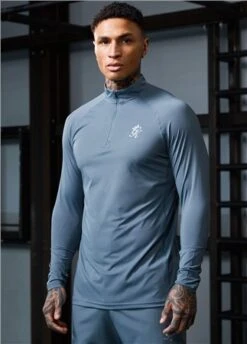 Gym King Petrol Blue Energy 1/4 Zip Funnel 7 Gym King Petrol Blue Energy 1/4 Zip Funnel -Jack & Jones Store 27686 3