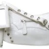 Public Desire White Croc The Tucker Zip Detailed Shoulder Bag