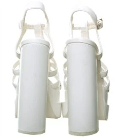 Public Desire White Denver Woven Double Platform Sandal Heels -Jack & Jones Store 27717 2