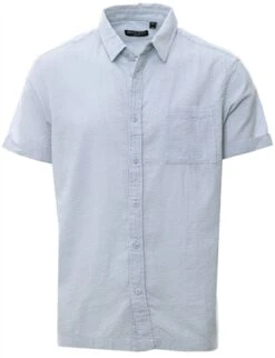 Brave Soul Baby Blue Seersucker Pattern Short Sleeve Button Shirt
