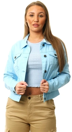 Noisy May Cerulean Debra Short Denim Jacket