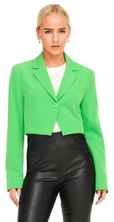 Only Green / Vibrant Green Maia Cropped Solid Color Blazer