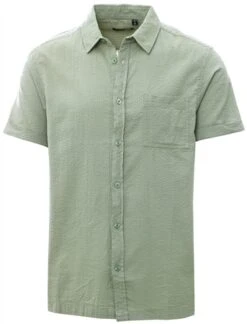 Brave Soul Mint Seersucker Pattern Short Sleeve Button Shirt
