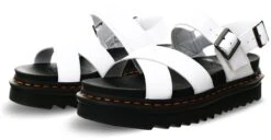 Dr. Martens Dr Martens White Hydro Leather Voss Ii Leather Strap Sandals