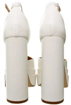 Truffle White Platform Pu High Heels -Jack & Jones Store 27845 2