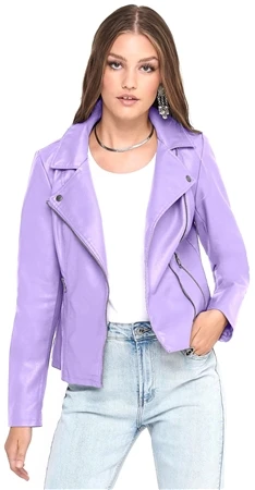 Only Purple / Paisley Purple Melisa Biker Faux Leather Jacket