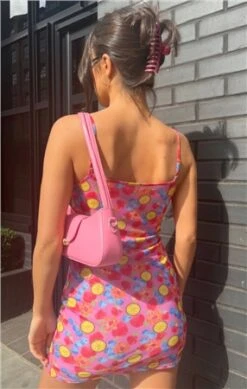 Glamorous Pink Fruit Print Mesh Strappy Short Dress -Jack & Jones Store 27864 3