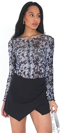 Brave Soul Black Solid High Waist Mini Length Woven Skort